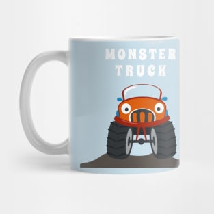 illustration of monster truck with cartoon style. Mug